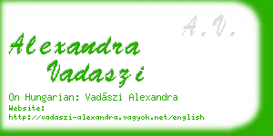 alexandra vadaszi business card