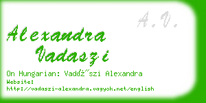 alexandra vadaszi business card